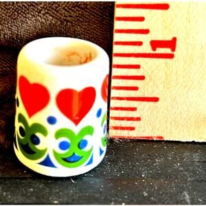 Vintage candle holder West German Miniature Taper Candle Holders Hearts frog